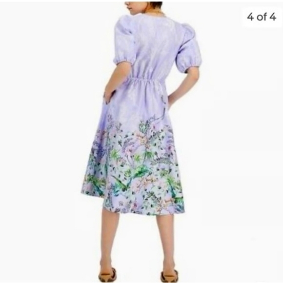 Lavender floral print dress by INC International Concepts with tie front - Picture 2 of 16